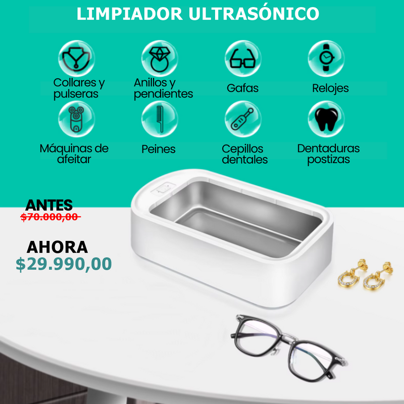 LIMPIADOR DE JOYAS ULTRASÓNICO (ENVÍO GRATIS)