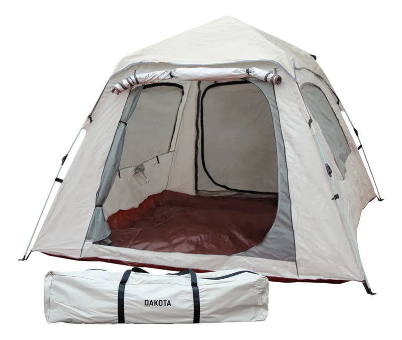 Carpa Autoarmable Para 6 Personas Dakota Automática 240x240x154cm Color Beige