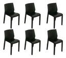 Combo 6 Sillas Paris Negro Mascardi Plastico Exterior