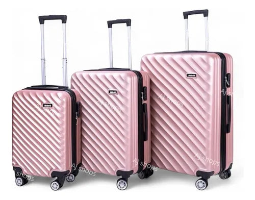 Set De 3 Valijas De Viaje Pmg Premium Resistente Pequeña 10kg y Mediana 23kg y Grande 32kg
