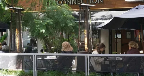 Calefactor Exterior Estufa A Gas Piramide Jardin Acero Inox Color Plateado