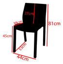 Combo 6 Sillas Paris Negro Mascardi Plastico Exterior